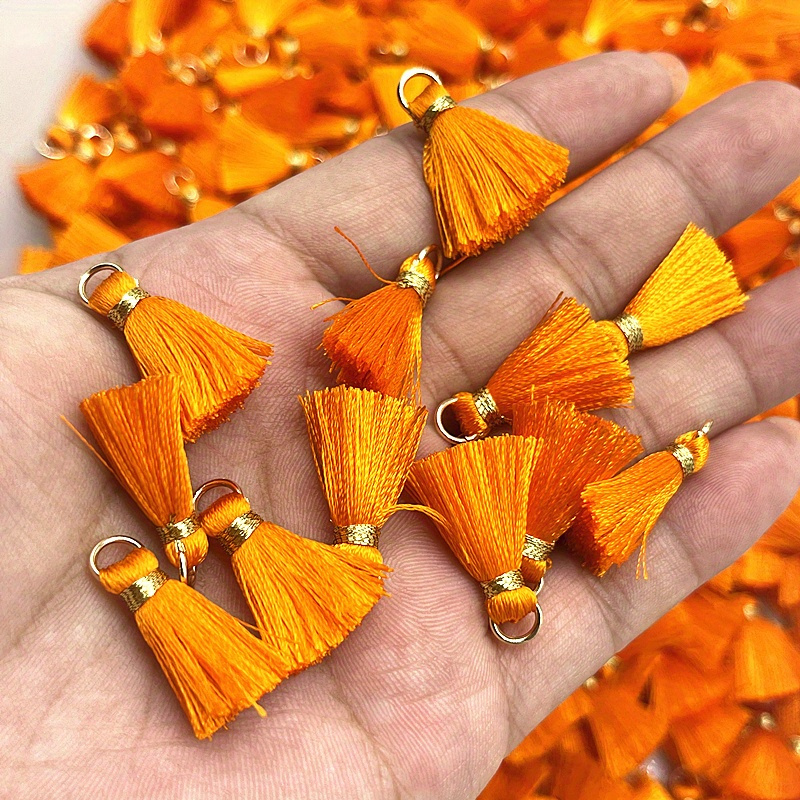 10pcs Metal Mini Split Ring Tassel Decorative Pendants